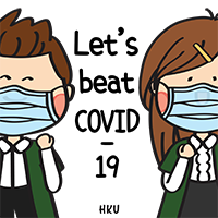 HKU's Let's beat COVID-19 stickers 